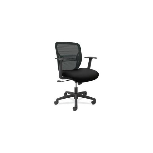 HON Gateway Fixed Arms Task Chair - Black Seat - Black Back - Black Frame - 25.8" Width x 25.3" Depth x 38.3" Height - 1 Each