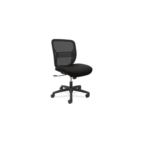 HON Gateway Armless Mid-back Task Chair - Black Seat - Black Back - Black Frame - 25.8" Width x 25.3" Depth x 38.3" Height - 1 Each