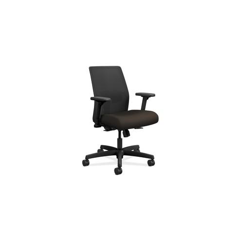 HON Ignition Task Chair - Fabric Seat - Black Frame - 5-star Base - Espresso - 18" Seat Depth - 26" Width x 26.5" Depth x 40.5" Height - 1 Each