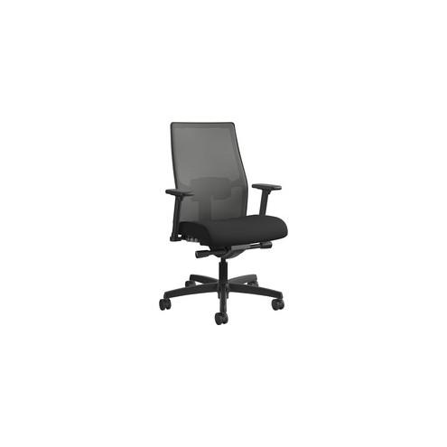 HON Ignition Charcoal Mesh Back Chair - Charcoal Back - Black Frame - 5-star Base - Black - 27" Width x 28.5" Depth x 44.5" Height - 1 Each