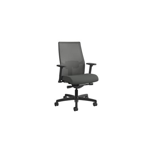 HON Ignition Charcoal Mesh Back Chair - Charcoal Back - Black Frame - 5-star Base - Iron - 27" Width x 28.5" Depth x 44.5" Height - 1 Each