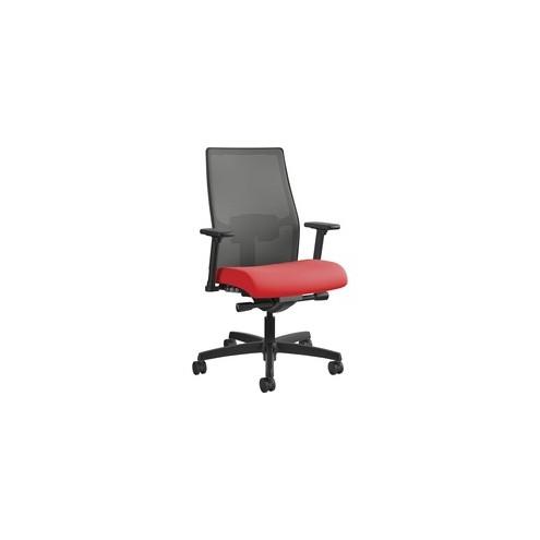 HON Ignition Charcoal Mesh Back Chair - Charcoal Back - Black Frame - 5-star Base - Ruby - 27" Width x 28.5" Depth x 44.5" Height - 1 Each