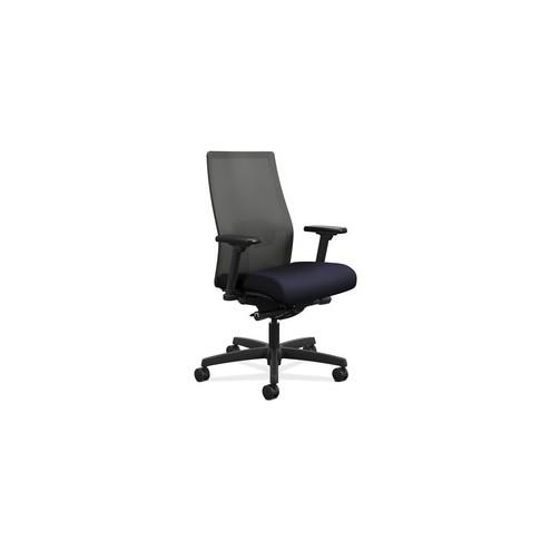 HON Ignition Charcoal Mesh Back Chair - Charcoal Back - Black Frame - 5-star Base - Navy - 27" Width x 28.5" Depth x 44.5" Height - 1 Each