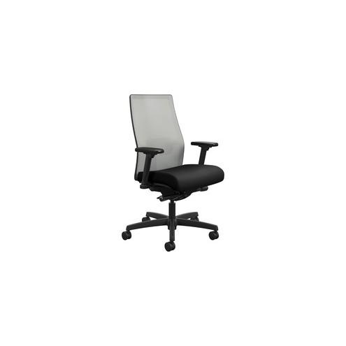 HON Ignition HIWMMKD Task Chair - Black Fabric Seat - Fog Ilira-stretch Back - Black Frame - 5-star Base - 20" Seat Width x 19" Seat Depth - 27" Width x 28.5" Depth x 44.5" Height - 1 / Pack