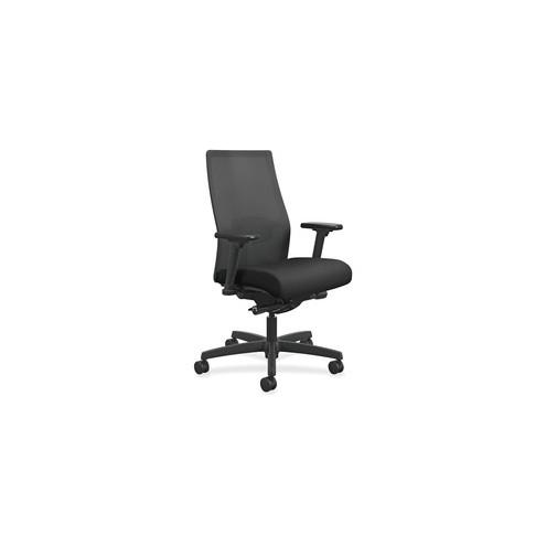HON Ignition Mesh Back Task Chair - Fabric Seat - 5-star Base - Black - 27" Width x 28.5" Depth x 44.5" Height - 1 Each