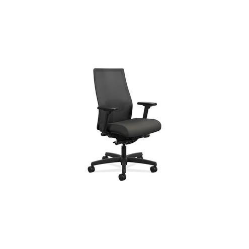 HON Ignition Black Mesh Back Chair - Fabric Seat - Fabric Seat - Black Back - Black Frame - 5-star Base - Black - 27" Width x 28.5" Depth x 44.5" Height - 1 Each