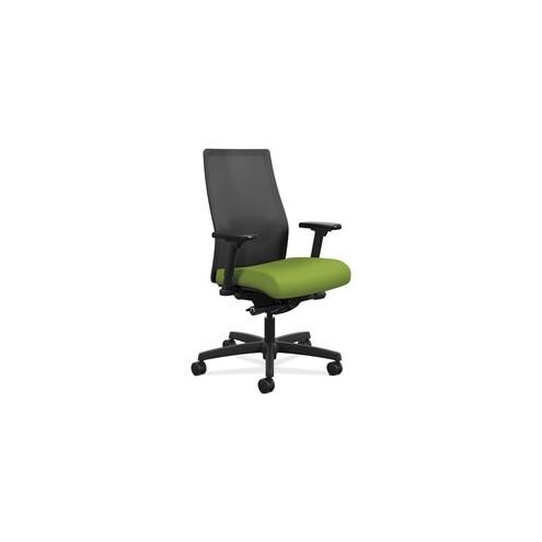 HON Ignition Black Mesh Back Chair - Fabric Seat - Fabric Seat - Black Back - Black Frame - 5-star Base - Pearwood - 27" Width x 28.5" Depth x 44.5" Height - 1 Each