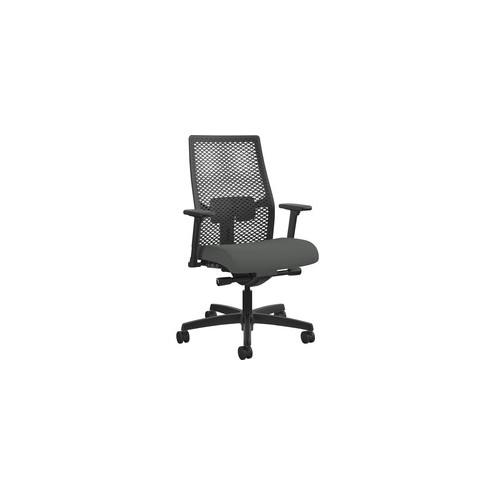 HON Ignition ReActiv Back Task Chair - Fabric Seat - Fabric Seat - Black Frame - 5-star Base - Iron - 27" Width x 28.5" Depth x 44.5" Height - 1 Each
