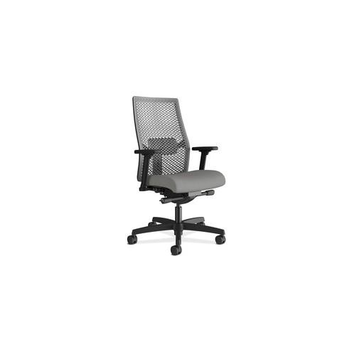 HON Ignition ReActiv Back Task Chair - Fabric Seat - Frost Fabric Seat - Black Back - Black Frame - 5-star Base - 22" Seat Width x 19" Seat Depth - 27" Width x 28.5" Depth x 44.5" Height - 1 Each