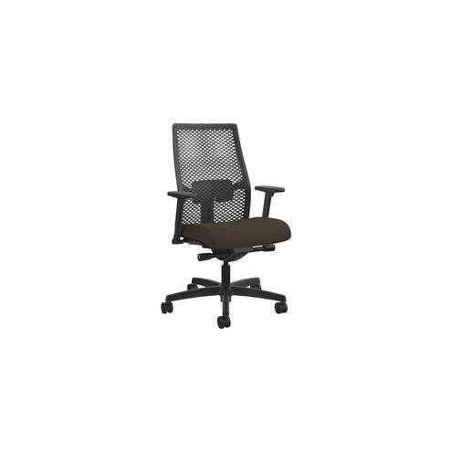 HON Ignition ReActiv Back Task Chair - Fabric Seat - Fabric Seat - Black Frame - 5-star Base - Espresso - 27" Width x 28.5" Depth x 44.5" Height - 1 Each