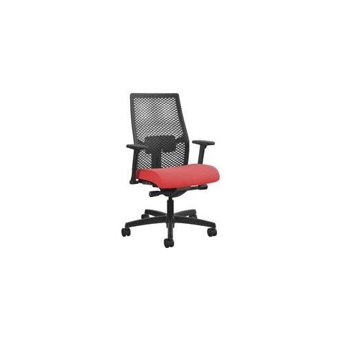 HON Ignition ReActiv Back Task Chair - Fabric Seat - Fabric Seat - Black Frame - 5-star Base - Ruby - 27" Width x 28.5" Depth x 44.5" Height - 1 Each