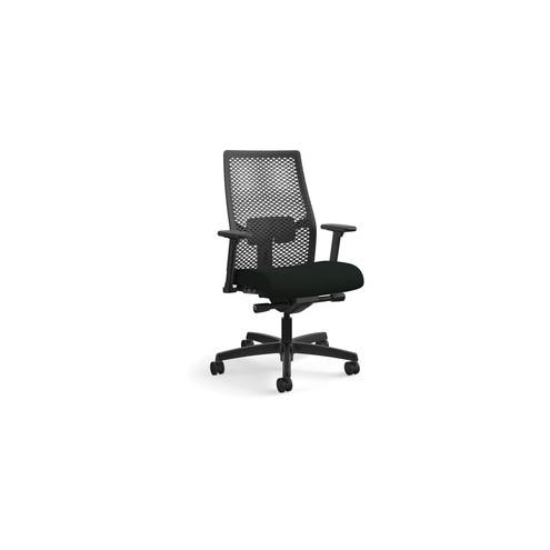 HON Ignition ReActiv Back Task Chair - Vinyl Seat - Navy Vinyl Seat - Black Back - Black Frame - 5-star Base - Black - 27" Width x 28.5" Depth x 44.5" Height