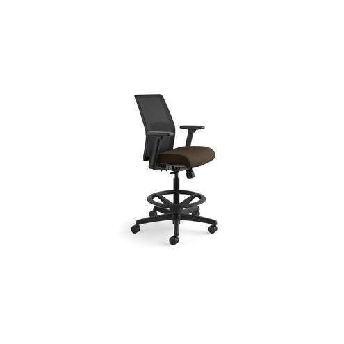 HON Ignition Seating Mesh Back Task Stool - Espresso Fabric Seat - Black Back - Black Frame - 5-star Base - 19" Seat Width x 16" Seat Depth - 26" Width x 26.5" Depth x 52.5" Height - 1 Each