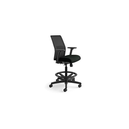 HON Ignition Seating Mesh Back Task Stool - Black Fabric, Vinyl Seat - Black Back - Black Frame - 5-star Base - 19" Seat Width x 16" Seat Depth - 26" Width x 26.5" Depth x 52.5" Height - 1 Each