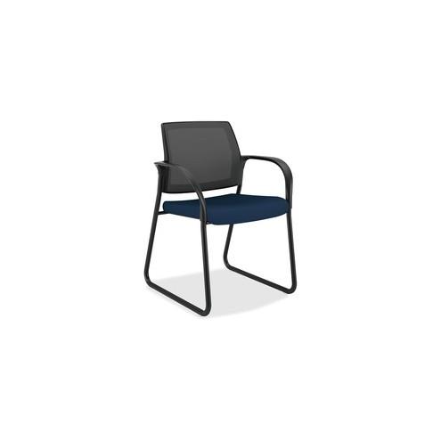 HON Ignition Multi-Purpose Chair - Navy Fabric Seat - Steel Frame - Sled Base - 25" Width x 21.8" Depth x 33.5" Height - 1 Each