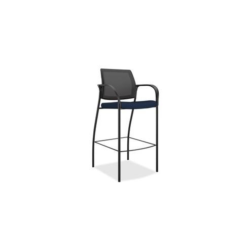 HON Ignition Cafe-Height 4-Leg Stool - Navy Fabric Seat - Four-legged Base - 19" Seat Width x 17" Seat Depth - 25" Width x 23" Depth x 46.5" Height - 1 Each