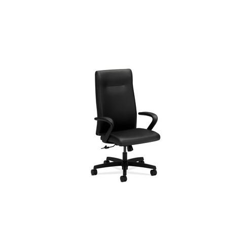 HON Ignition Executive High-Back Chair - Leather Seat - Black - 38.5" Width x 27" Depth x 47.5" Height - 1 Each