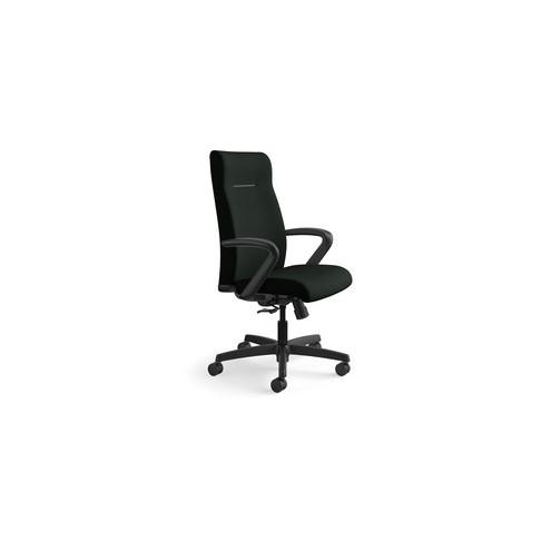 HON Ignition Series Executive High-back Chair - 5-star Base - Black - Fabric, Vinyl - 20" Seat Width x 18" Seat Depth - 27" Width x 38.5" Depth x 47.5" Height - 1 Each