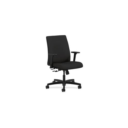 HON Ignition Low-Back Task Chair - Black Fabric Seat - Black Frame - 27.5" Width x 36" Depth x 41" Height - 1 Each