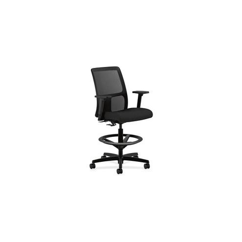 HON Ignition Task Stool - 5-star Base - Black - 27.5" Width x 27.5" Depth x 55" Height - 1 Each