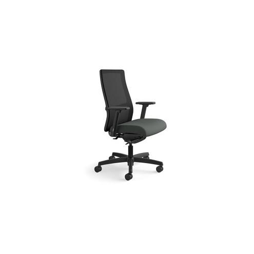 HON Ignition Series Mesh Mid-back Work Chair - Iron Ore Fabric, Polyester Seat - Black Back - 5-star Base - 18.25" Seat Depth - 27.5" Width x 39.5" Depth x 46" Height - 1 Each