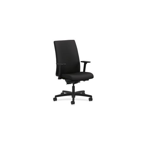 HON Ignition Mid-Back Task Chair - Black Fabric Seat - 5-star Base - 27" Width x 39" Depth x 44" Height - 1 Each