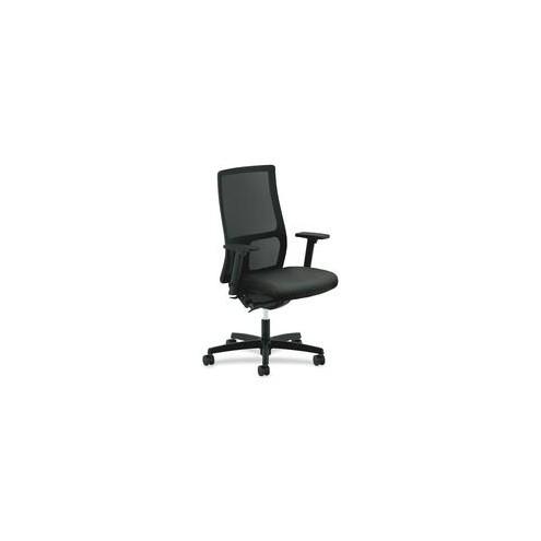 HON Ignition IWM2 Mid Mesh Back Management Chair - Black Fabric Seat - 5-star Base - 20" Seat Width x 19" Seat Depth - 29" Width x 27" Depth x 44.3" Height - 1 Each