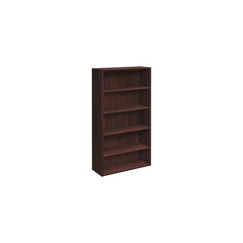 HON Foundation 5-Shelf Bookcase - 32" x 13.8" x 65.4" - 5 Shelve(s) - Finish: Laminate, Mahogany