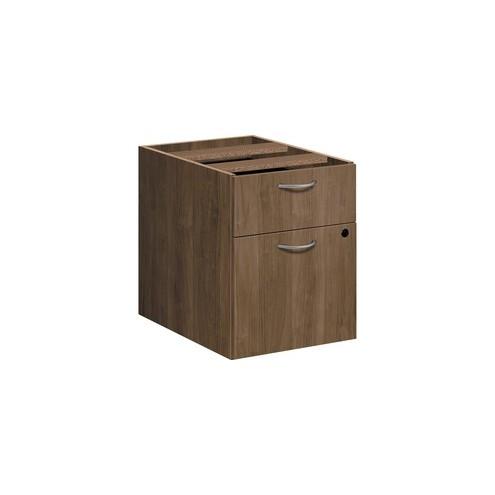 HON Foundation Pedestal File - 2-Drawer - 15.5" x 20.6" x 20.5" - 2 x File Drawer(s), Box Drawer(s) - Material: Metal Handle - Finish: Pinnacle, Thermofused Laminate (TFL), Silver Handle