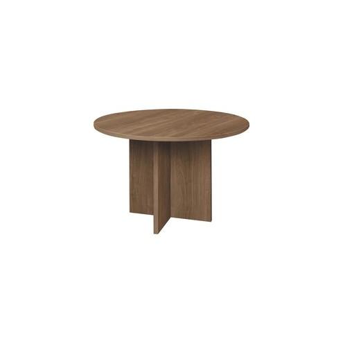 HON Foundation Round Conference Table - 29.5" x 48" - Material: Thermofused Laminate (TFL) - Finish: Pinnacle