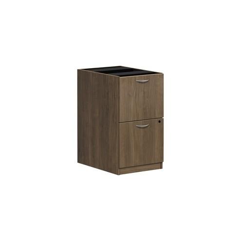 HON Foundation Pedestal File - 2-Drawer - 15.6" x 21.8" x 27.8" - 2 x File Drawer(s), File Drawer(s) - Material: Metal Handle - Finish: Pinnacle, Thermofused Laminate (TFL), Silver Handle