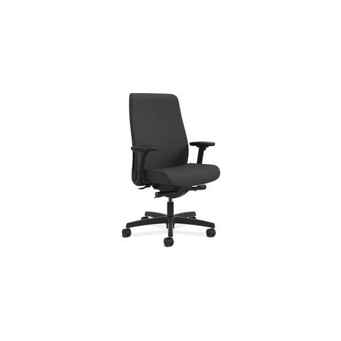 HON Endorse Mid-Back Task Chair - Black Fabric Seat - Black Fabric Back - 5-star Base - 19.75" Seat Width x 15.75" Seat Depth - 28.8" Width x 29" Depth x 46" Height - 1 Each