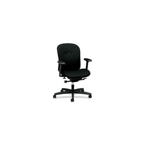 HON Mirus Low back Task Chair - Black Polyester Seat - 27.5" Width x 36" Depth x 39.5" Height - 1 Each