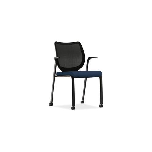 HON Nucleus Multi-Purpose Stacking Chair - Navy Polyester Seat - Steel Frame - Four-legged Base - 19" Seat Width x 19" Seat Depth - 27" Width x 26.3" Depth x 37.1" Height - 1 Each