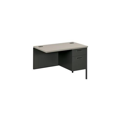 HON Metro Classic Right Return, 42"W - 2-Drawer - 42" x 24" x 29.5" - 2 x Box Drawer(s), File Drawer(s) - Double Pedestal on Right Side - Material: Steel - Finish: Charcoal Gray, Laminate