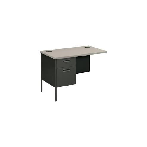 HON Metro Classic Left Return, 42"W - 2-Drawer - 42" x 24" x 29.5" - 2 x Box Drawer(s), File Drawer(s) - Single Pedestal on Left Side - Material: Steel - Finish: Charcoal Gray, Laminate