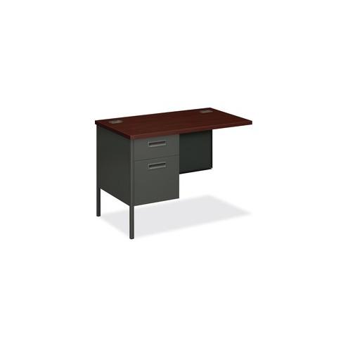 HON Metro Classic Left Return, 42"W - 2-Drawer - 42" x 24" x 29.5" - 2 x Box Drawer(s), File Drawer(s) - Single Pedestal on Left Side - Material: Steel - Finish: Charcoal, Laminate, Mahogany
