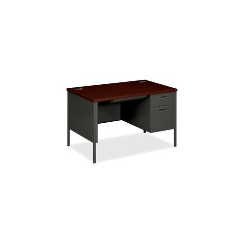 HON Metro Classic Right Pedestal Desk - Rectangle Top - 2 Drawers - 1 Pedestals - 30" Table Top Length x 48" Table Top Width - Assembly Required - Steel