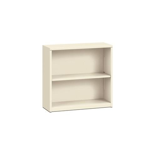 HON Brigade 2-Shelf Steel Bookcase - 29" Height x 34.5" Width x 12.6" Depth - Floor - Recycled - Putty - Steel - 1 / Each