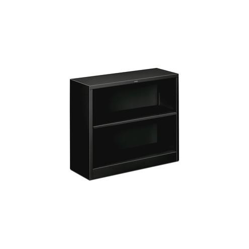 HON Brigade 2-Shelf Steel Bookcase - 29" Height x 34.5" Width x 12.6" Depth - Recycled - Black - Steel - 1 / Each