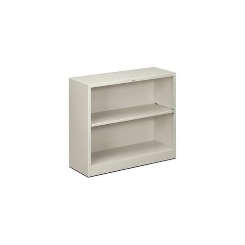 HON Brigade 2-Shelf Steel Bookcase - 34.5" x 12.6" x 29" - 2 x Shelf(ves) - 164 lb Load Capacity - Rust Resistant, Heavy Duty - Light Gray - Baked Enamel - Steel - Recycled
