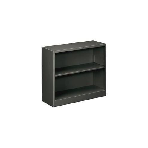 HON Brigade 2-Shelf Bookcase, 34-1/2"W - 34.5" x 12.6" x 29" - 2 x Shelf(ves) - 82 lb Load Capacity - Rust Resistant, Heavy Duty - Charcoal - Baked Enamel - Steel - Recycled