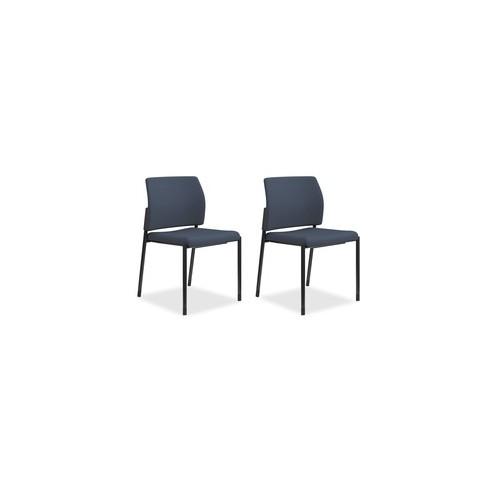 HON Accommodate Guest Chair, Armless - Cerulean Fabric Seat - Cerulean Fabric Back - Textured Black Steel Frame - Four-legged Base - 23.3" Width x 21" Depth x 32" Height - 2 / Carton