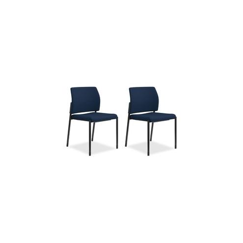 HON Accommodate Guest Chair, Armless - Navy Fabric, Polyester, Foam Seat - Steel Frame - 17.5" Width x 22.3" Depth x 31.5" Height - 2 / Carton