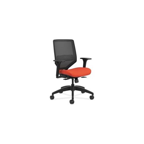 HON Solve Task Chair, Knit Mesh Back - Red Fabric Seat - 5-star Base - Bittersweet - 29.8" Width x 28.8" Depth x 41.8" Height - 1 Each