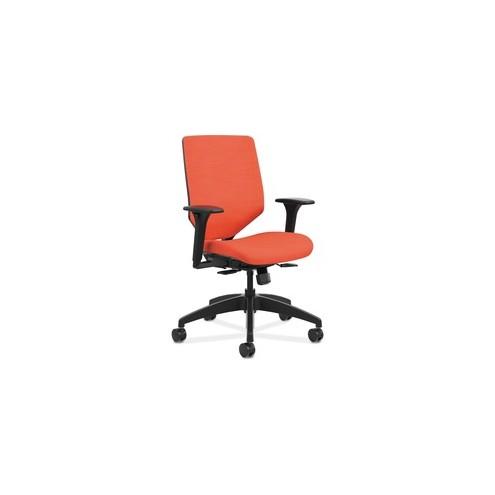 HON Solve Task Chair, Upholstered Back - Red Fabric Seat - Red Back - 5-star Base - Bittersweet - 29.8" Width x 28.8" Depth x 41.8" Height - 1 Each