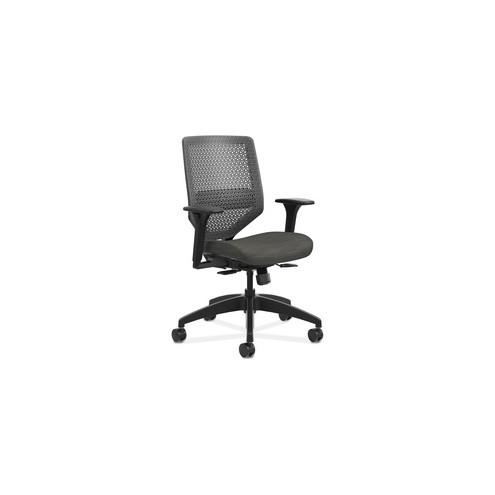 HON Solve Task Chair, ReActiv Back - Black Seat - Charcoal Back - Black Frame - 5-star Base - 29.8" Width x 29" Depth x 42" Height - 1 Each