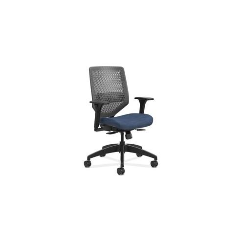 HON Solve Task Chair, ReActiv Back - Midnight Seat - Charcoal Back - Black Frame - 5-star Base - 29.8" Width x 29" Depth x 42" Height - 1 Each