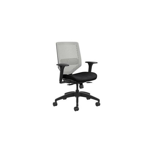HON Solve Task Chair, ReActiv Back - Black Seat - Titanium Back - Black Frame - 5-star Base - 29.8" Width x 29" Depth x 42" Height - 1 Each