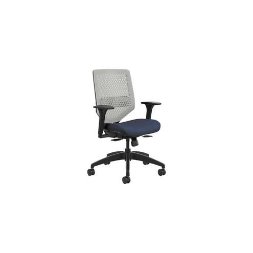 HON Solve Task Chair, ReActiv Back - Midnight Seat - Titanium Back - Black Frame - 5-star Base - 29.8" Width x 29" Depth x 42" Height - 1 Each